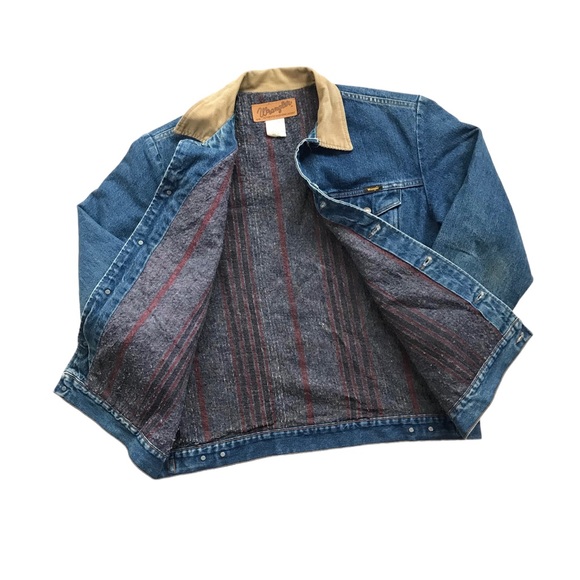 Wrangler Jackets & Coats Wrangler Blanket Lined Denim Jacket Large